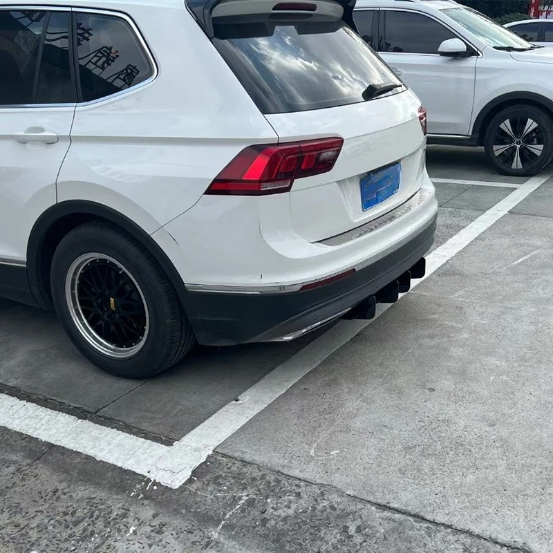 For Volkswagen 2017-2024 Tiguan R/R-Line Rear Blade Spoiler Rear Bumper Trim Bolt-On Rear Air Knives Car Exterior Mod Accessory