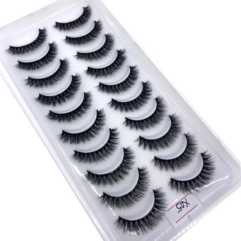 HBZGTLAD, verschiedene Modelle, 10 Paar, natürliche 3D-Nerz-Wimpern, falsche Wimpern, Make-up-Set, Nerz-Wimpern, Wimpernverlängerung, kurze Wimpern.