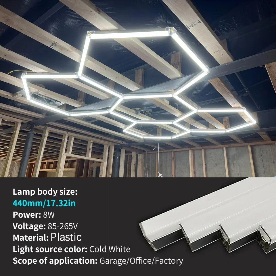 Hexagon LED Lighting Led Honeycomb Lamps 575mm Led Tube AC85-265V Ceiling Lighting For Garage Showroom Workshop Customized Gym