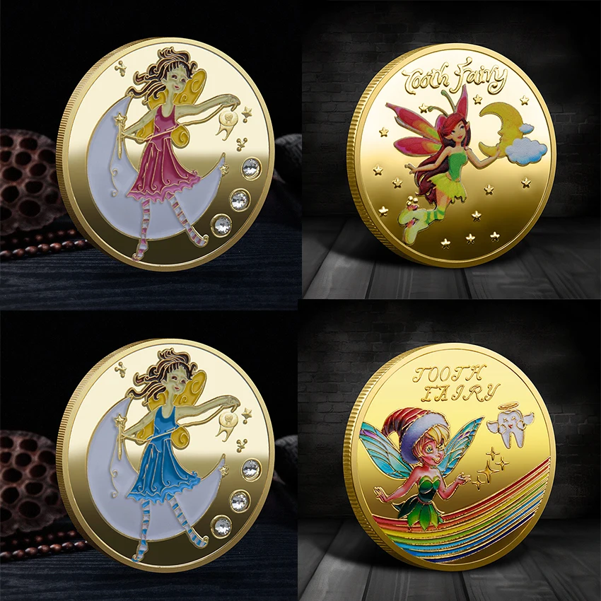 Tooth Fairy Commemorative Coin Collection Coins Souvenir Cartoon Birthday Gift