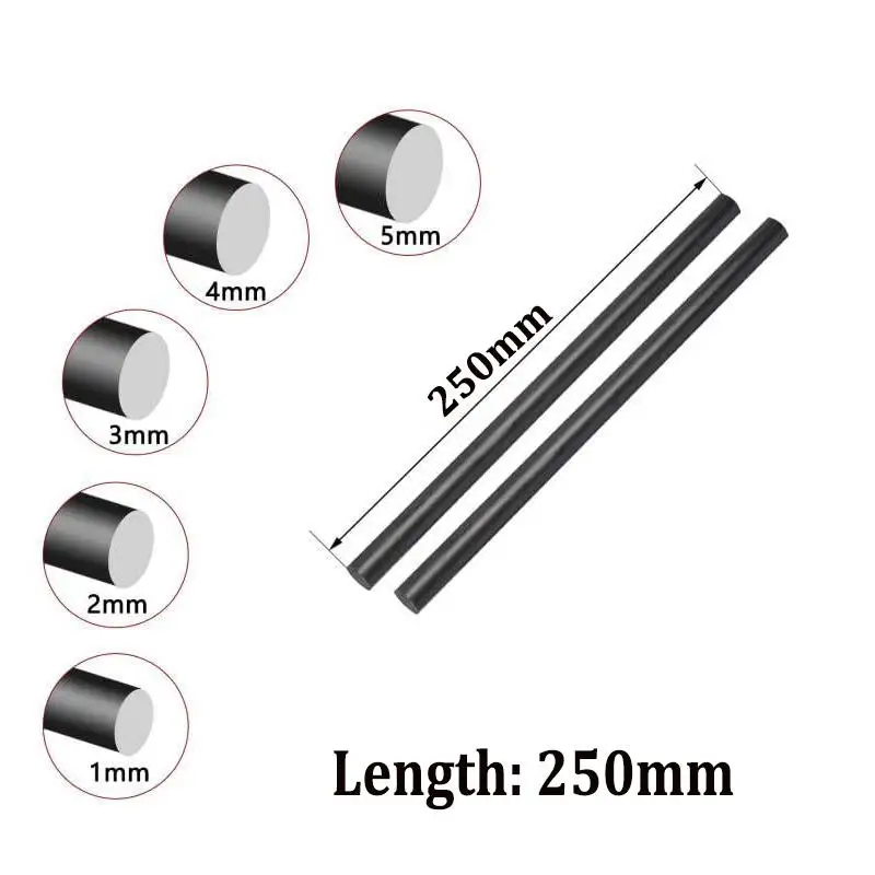 Imagem -04 - Haste de Fibra de Carbono Sólido para Avião rc Alta Resistência e Luz Faça Você Mesmo 18 mm 12 mm mm mm mm 20 Pcs