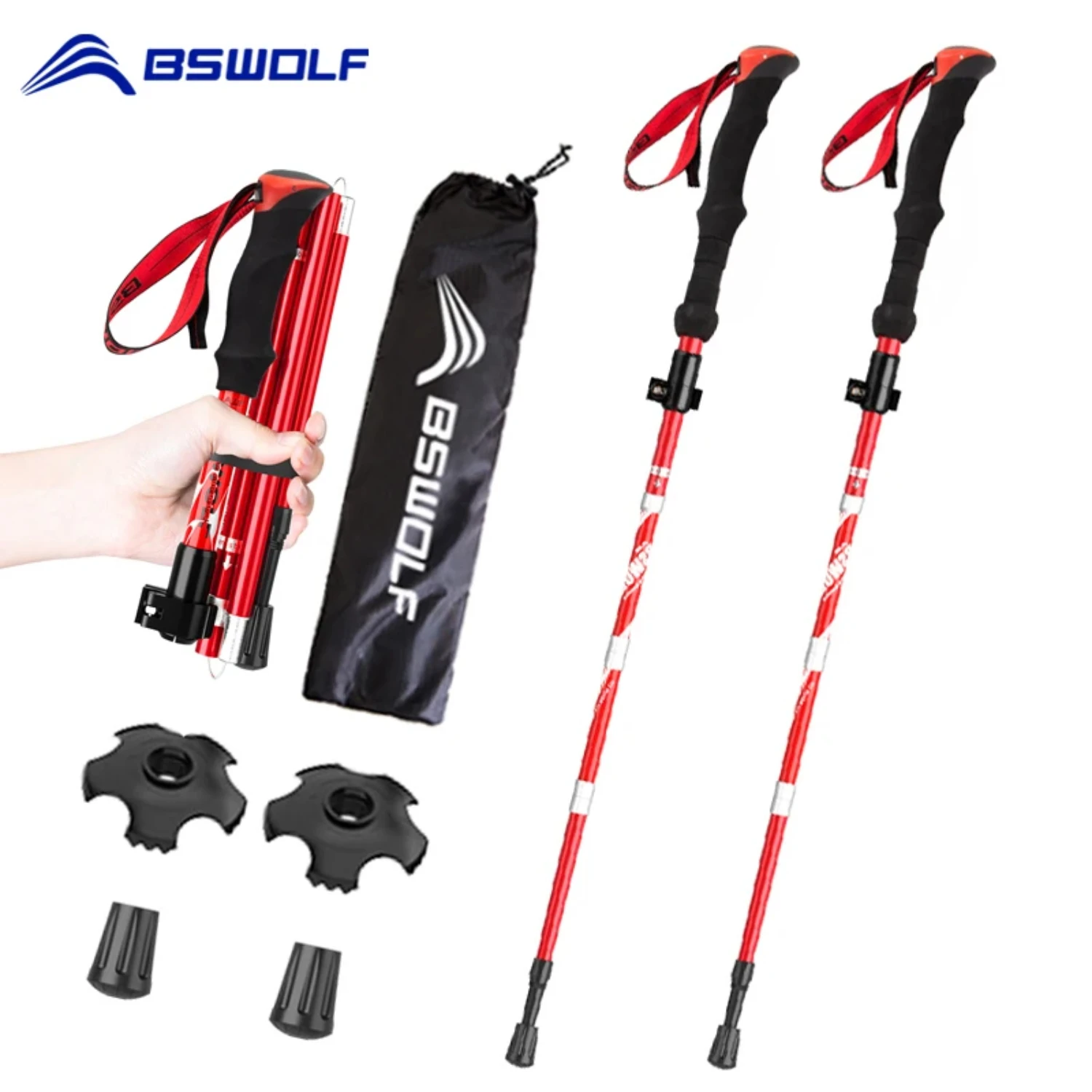 2Pcs Ultralight Trekking Poles  Walking Sticks Hiking Canes  Folding Aluminum Walking Pole  Nodic Walking Sticks