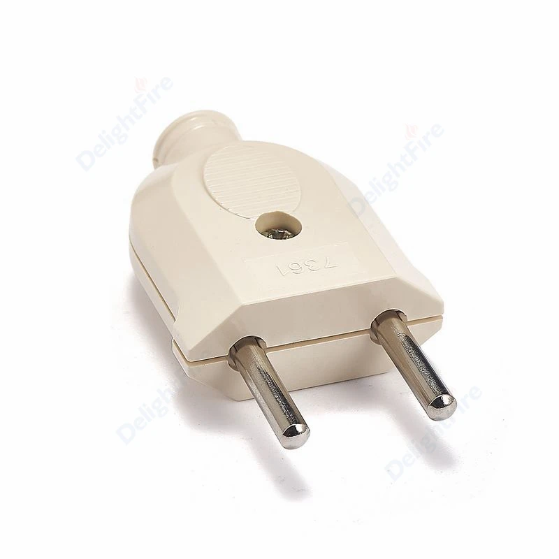 EU Plug Adapter 2 Pin AC Electric Male Female Replacement Rewireable Socket Outlet European Wire Plug Extension Cord Connector