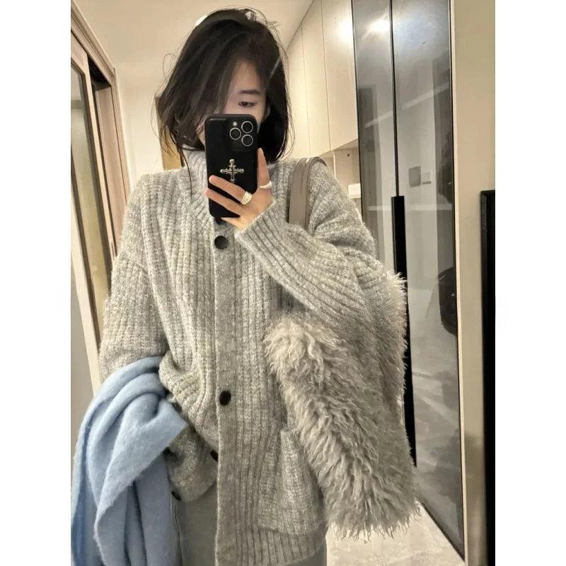 

Lazy style turtleneck sweater for women's coat in autumn and winter loose soft knitted top thick