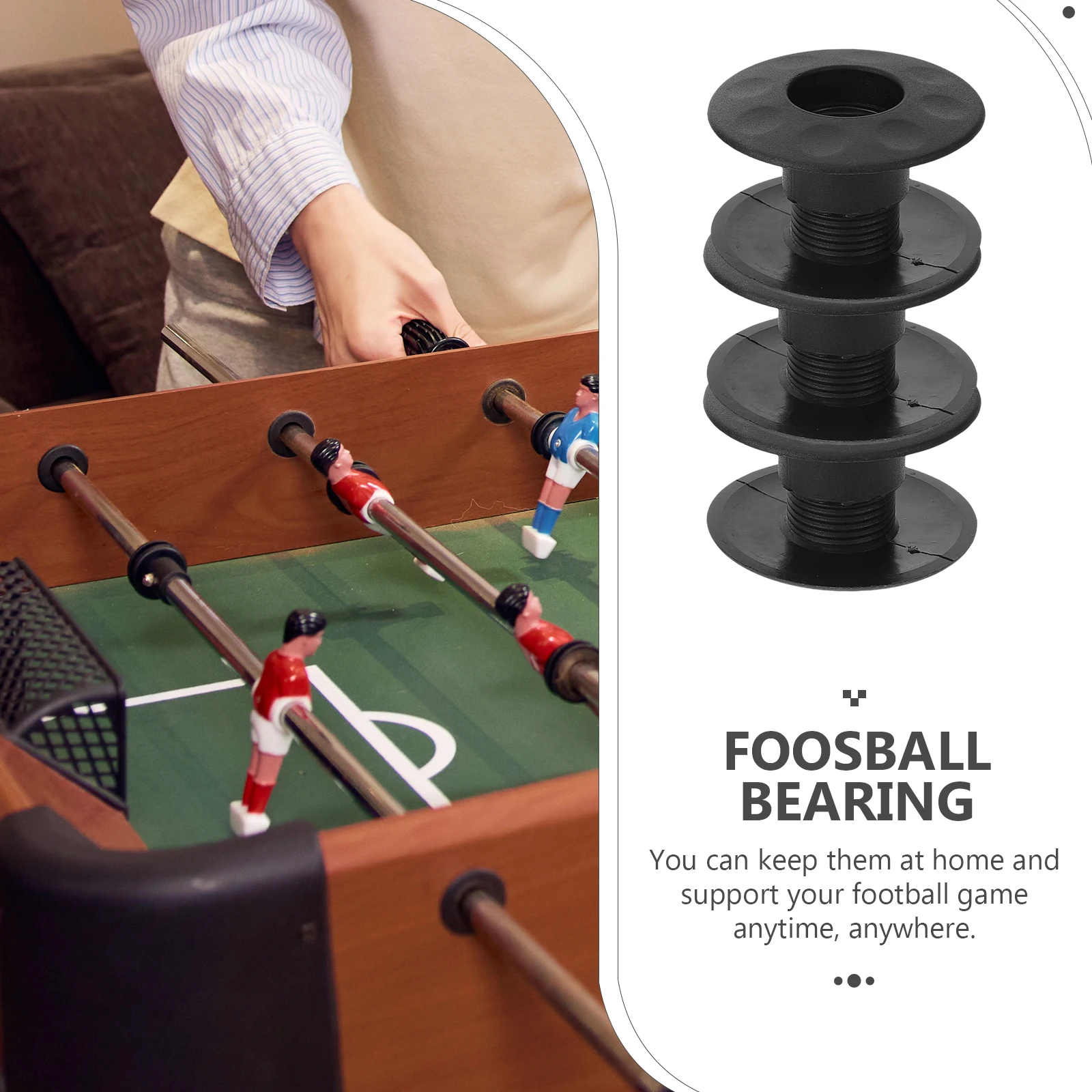 

10 Pcs Football Rod Bearings Foosball Bushings Table Parts Machine Replacement Plastic Rods