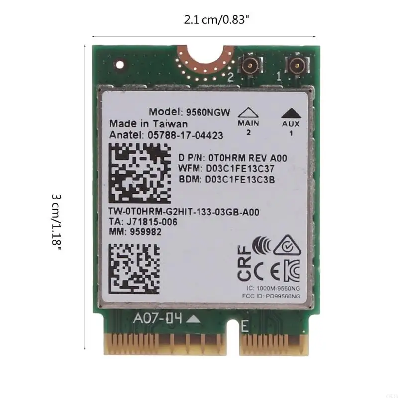 C63A para 9560NGW WiFi Card Dual Banda 802.11ac M.2 Adaptador Bluletooth Wi-Fi