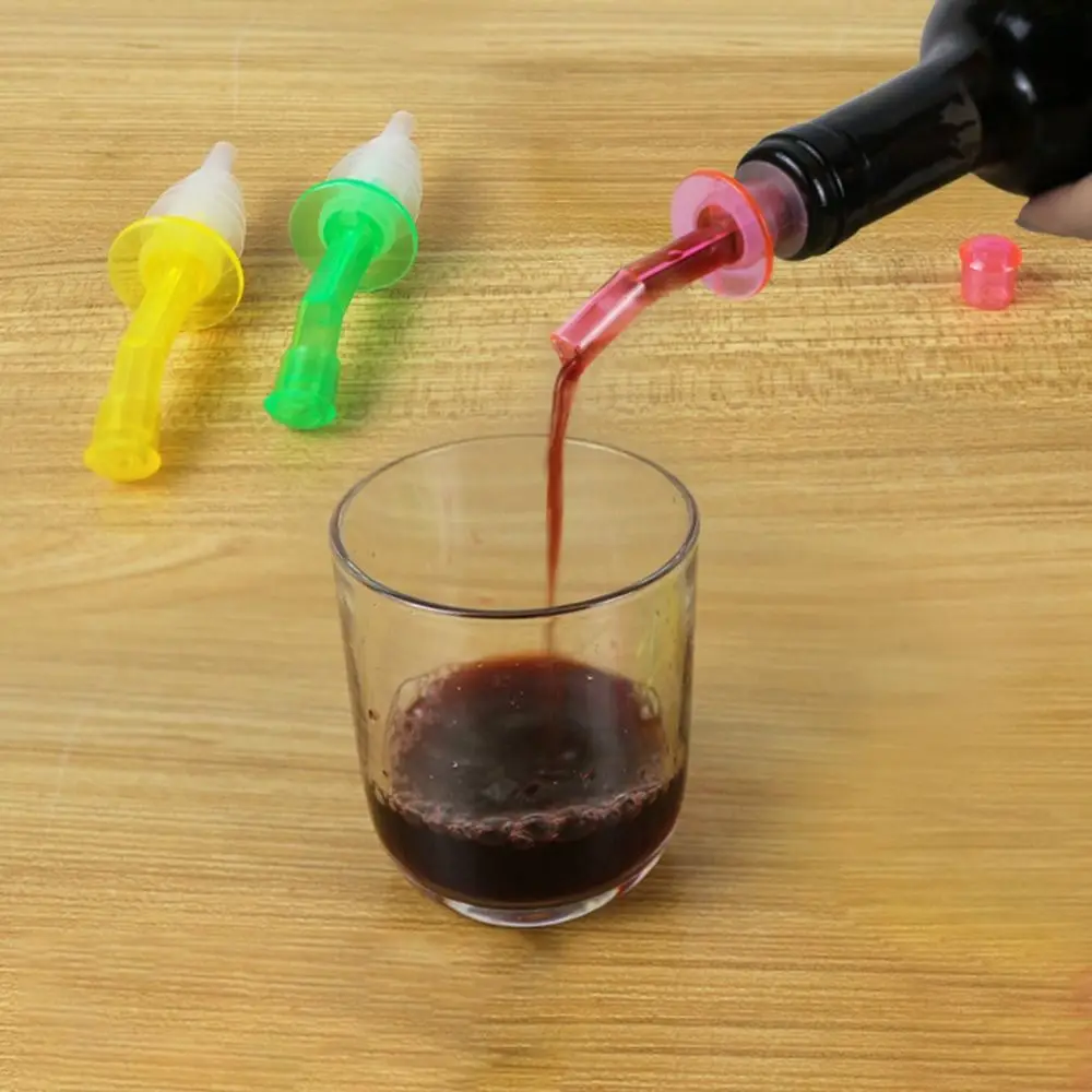 4Pcs New Plastic Bottle Stopper Leakproof Multicolor Wine Mouth Dustproof Curved Spout Bottle Plug Soy Sauce Bottle