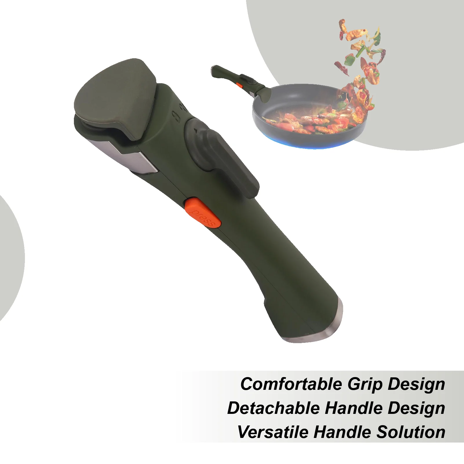 

Посуда Съемная ручка Съемная эргономичная многоразовая термостойкая ручка Съемная ручка кастрюли для посуды для кемпинга на открытом воздухе