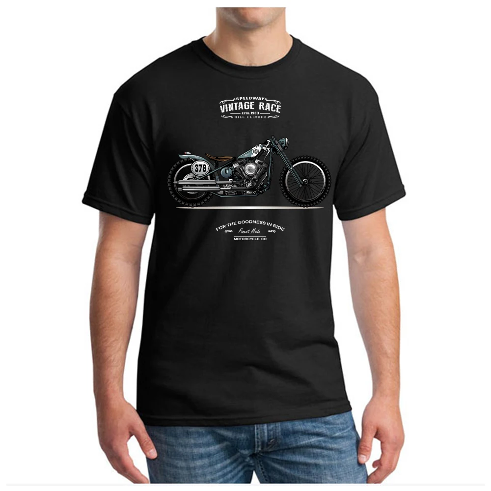 T Shirt Man Motorcycle Motorbike Art Vintage Race Summer Casual Printing Short Comfortable O-neck