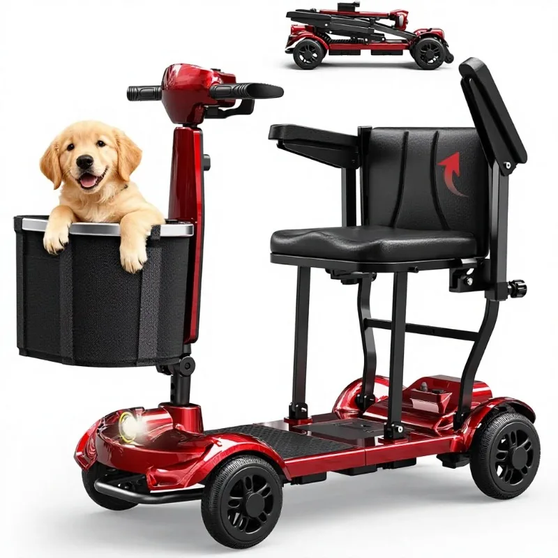 

Электрический скутер для взрослых и пожилых людей, складной, портативный, для путешествий, с двойной батареей 10.4Ач/13Ач, запас хода 28 миль, для любой местности