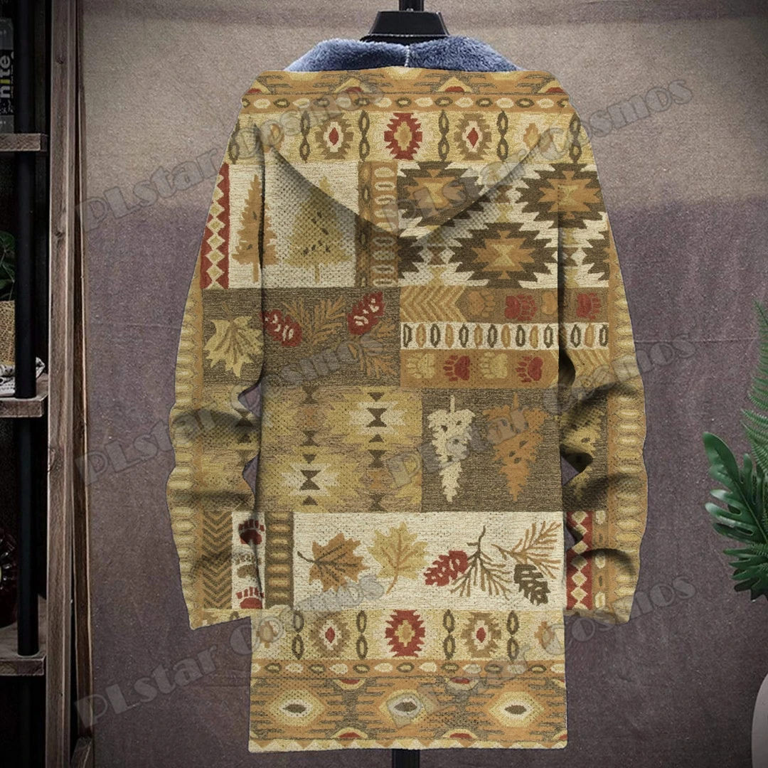 PLstar Cosmos 3D Pattern Printed Fashion Men's Long Hooded Coat Winter Casual Thick Warm Fleece Lined Hooded Zip Up Jacket DY08