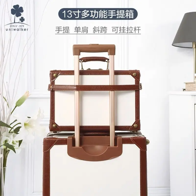 Hot!New Retro PU leather suitcase set women vintage travel bag boarding box trolley luggage girls high quality rolling suitcase