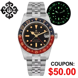 IPOSE IX DAO Dive Watch Fans for 6542 NH34 GMT Automatic Movement Men Watches Waterproof 100m Sapphire C3 Luminous Wristwatch