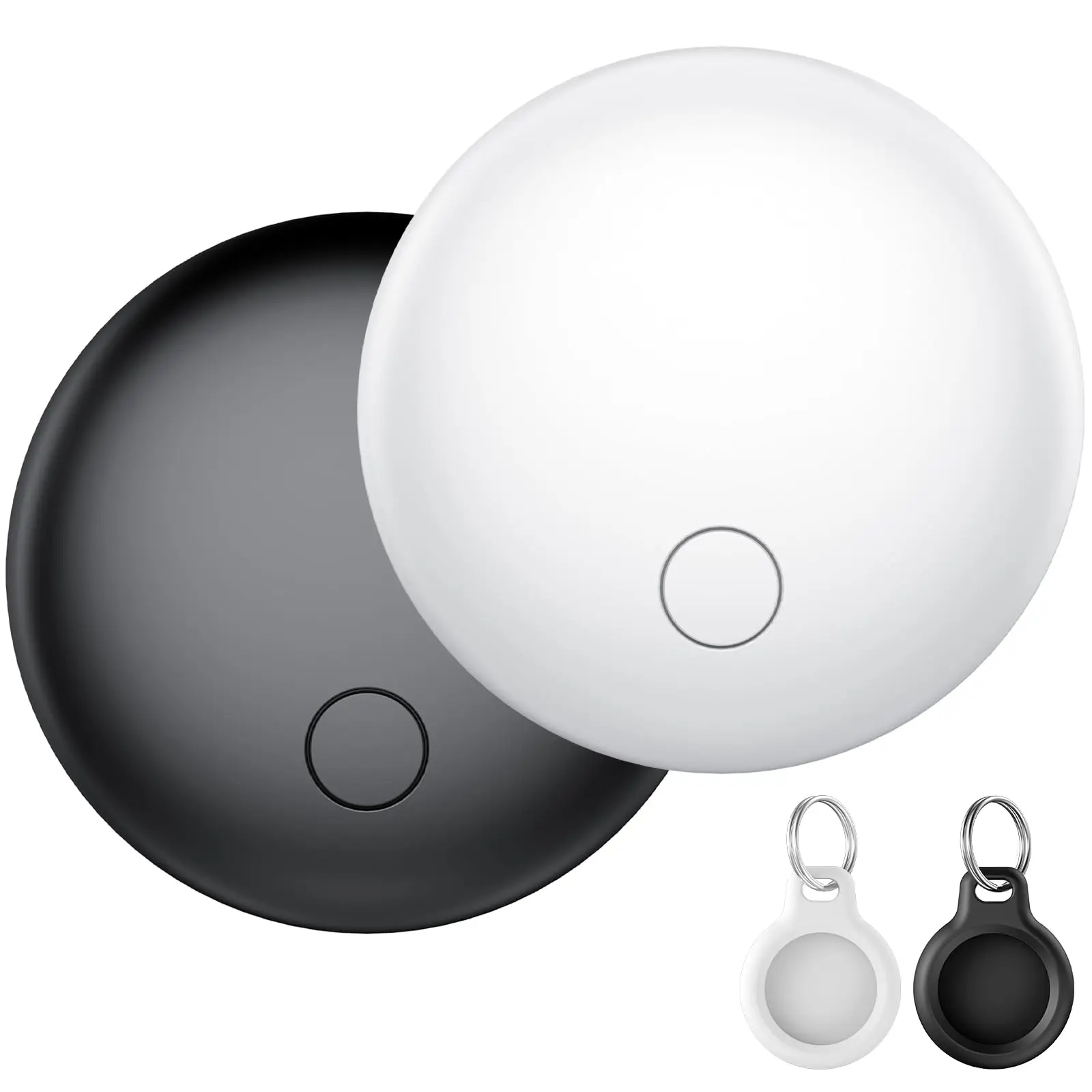 2-Pack Smart Tracker Tag for Apple Find My App, IP67 Waterproof, Replaceable Battery, for Keys, Luggage, Backpack + Holder