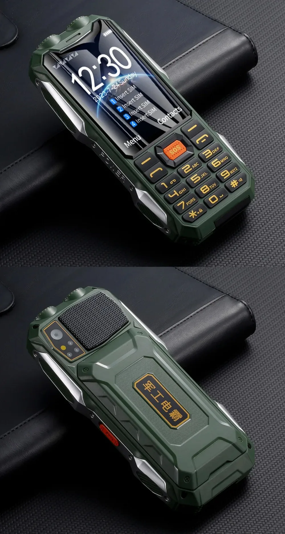 YEEMI Q9 2G/4G Network Feature Phone 4 SIM Rugged Phones 3.5 Inch