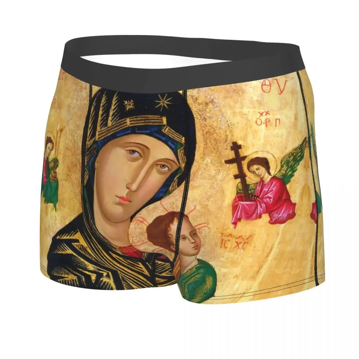 Our Lady Of Perpetual Help Boxer Shorts For 3D Print Roman Catholic Virgin Mary Underwear Panties Briefs Breathable Underpants