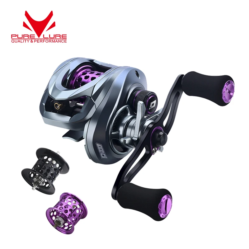 PURELURE-Bait Casting Reel, Ultra Light, Anti-tangle, No Gap, Magnetic Brake, Long Distance Surf