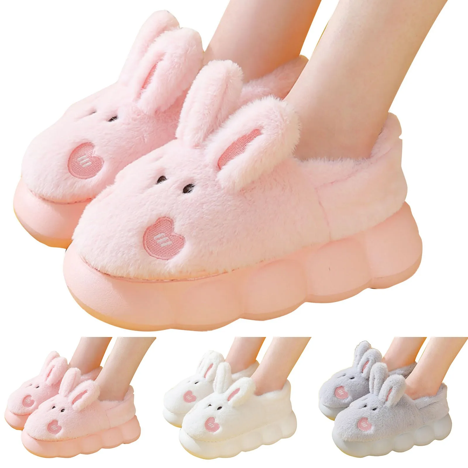 Zapatillas de animales para mujer, chanclas de dormitorio, zapatillas peludas de espuma viscoelástica, Punta abierta, talla 8, 1/2