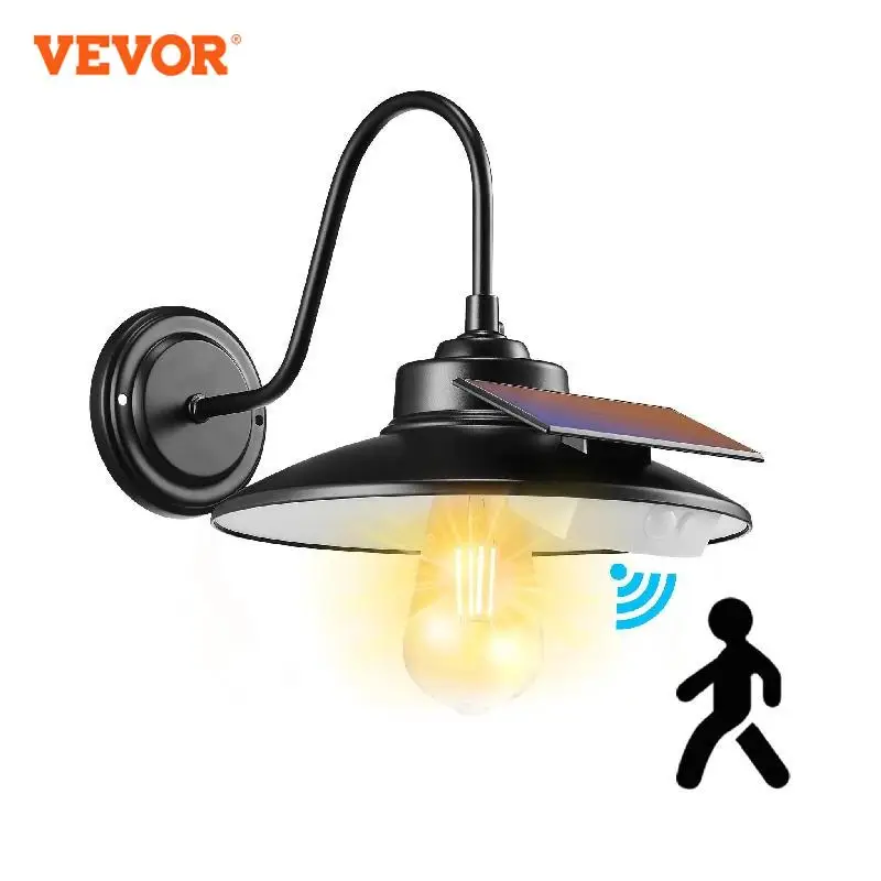 vevor luz solar do celeiro com sensor de movimento montagem na parede farmhouse gooseneck lights quintal rua garagem patio modos de iluminacao 01