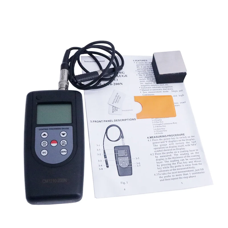 Plating Thickness Gauge 200um Micro Coating Thickness Gauge Automatic Shut Down F Type