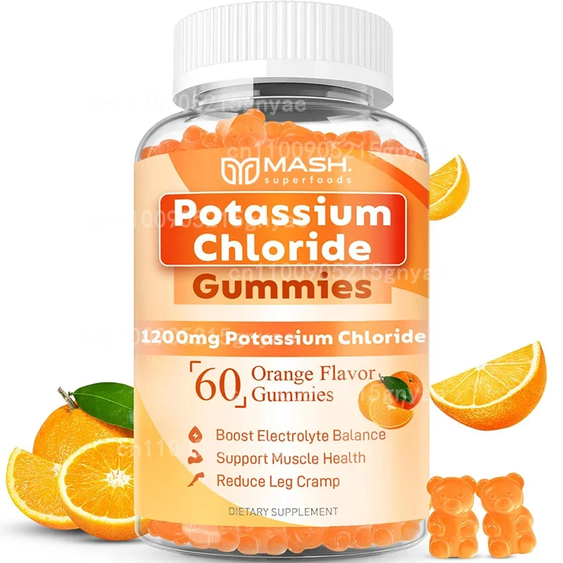 

Potassium Gummies, Potassium Chloride 1000mg for Adults, Support Leg Cramps & Muscle Health - Sugar-Free, Vegan