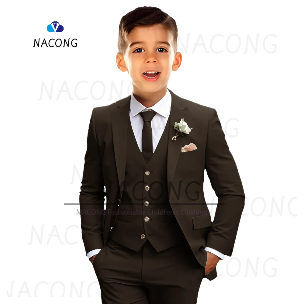 Traje ajustado para niños, esmoquin personalizado, adecuado para vestido de boda y celebración de 2 a 16 años