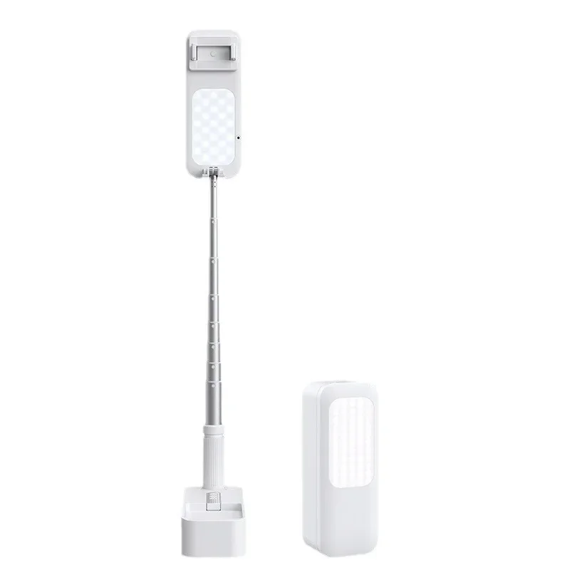 

Mobile phone holder, multi-functional fill light telescopic portable folding desktop, bracket