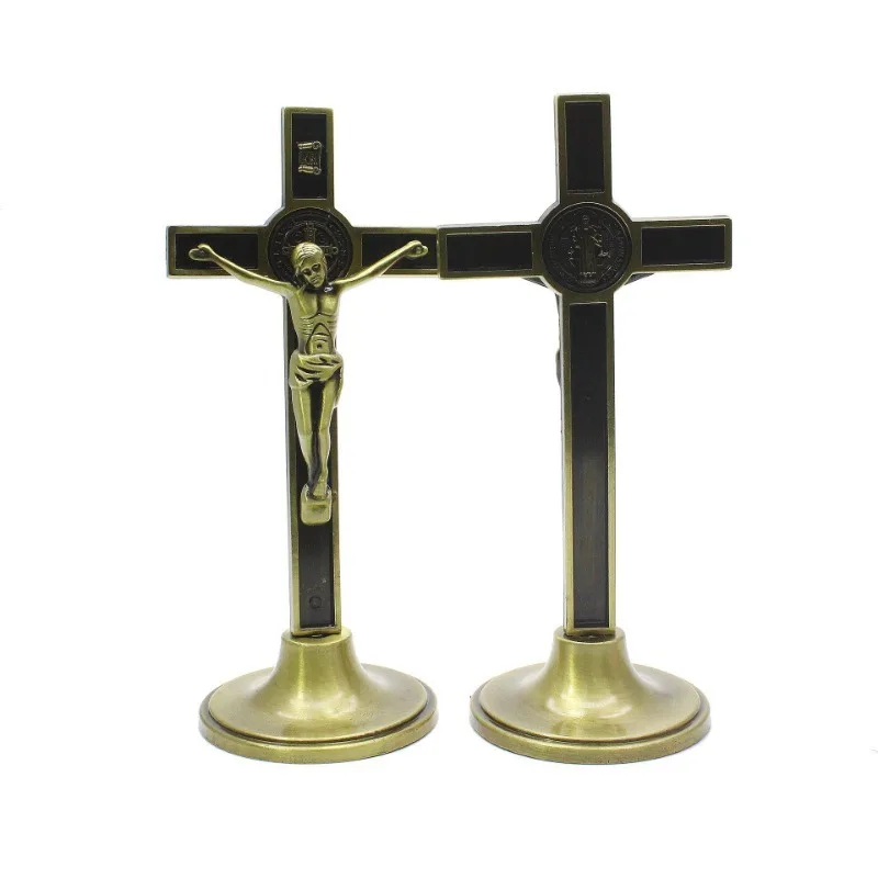 Cross Crucifix Stand Christ Catholic Jesus Statue Figurine Religious Prayer Church Decoration Home Chapel Decor