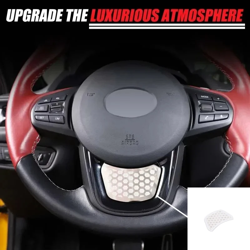 

For Toyota Supra A90 2019-2022 Car Accessories Sliver Steering Wheel Chin Modified Cover Interior Decoration Sticker 1PCS