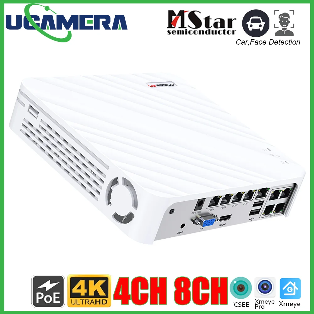 

8-Channel 4K POE NVR Supports 8MP/5MP/4MP IP Cameras with 24/7 Recording AI Face Recognition