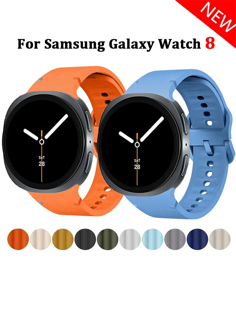 Silikonbänder für Samsung Galaxy Watch 8 40 mm 44 mm Band Ersatz atmungsaktives Sportarmband Correa für Galaxy Watch 8 Classic