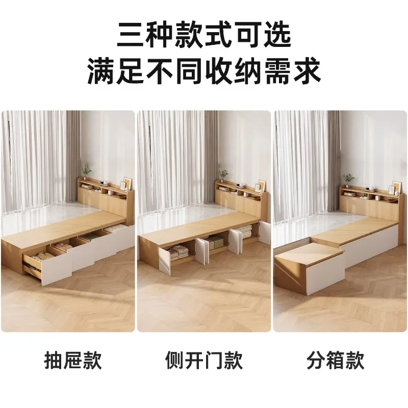 Solid wood bay window splicing bed space saving tatami bed small apartment window sill extension half bay window half bed custom