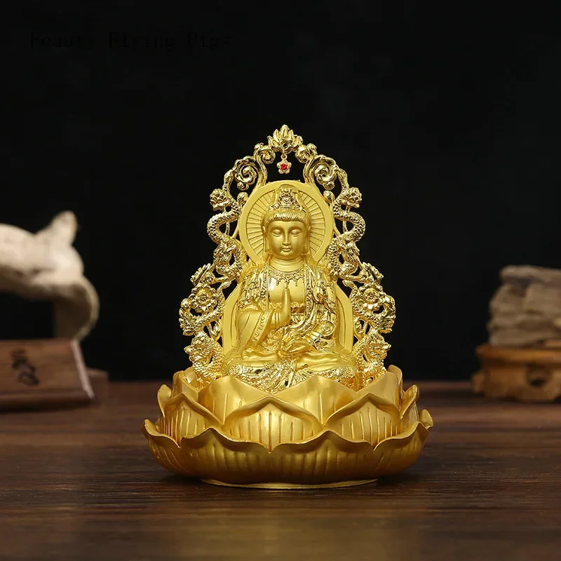 

1pc Metal Double-sided Guanyin Ornament Car Mounted Guanyin Ornament Feng Shui Accessories Lotus Base Home Decorations