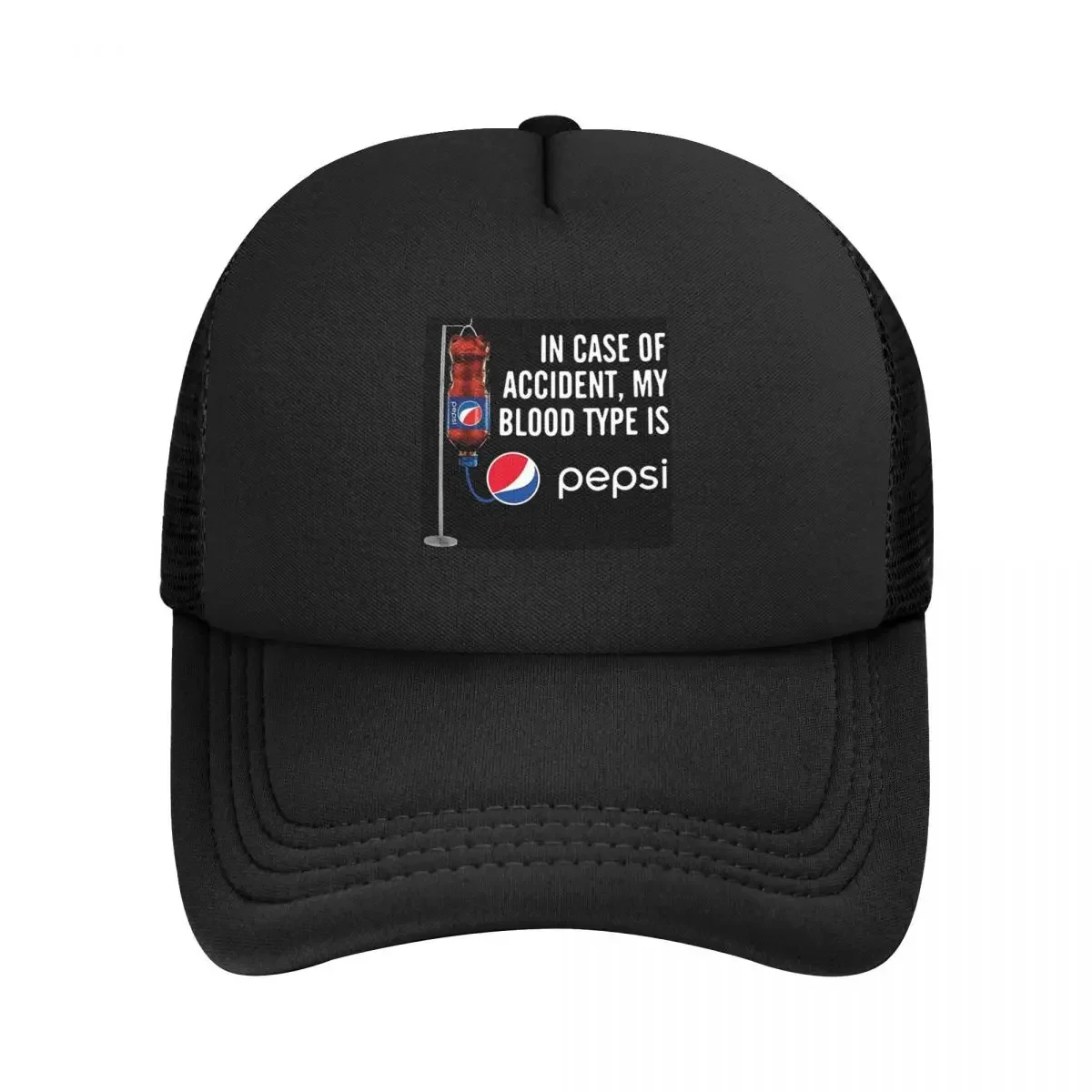 In Case Of Accident My Blood Type Is -pepsi Mesh Baseball Caps Snapback Baseball Hats Breathable Casual Casquette Outdoor Unisex