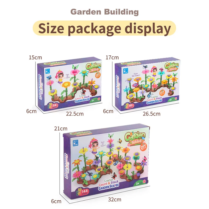 DIY Versatile Garden Building Blocks Assembly Toy Children\'s Toys Building Blocks Romantic Office Decoration Potted Plant Models