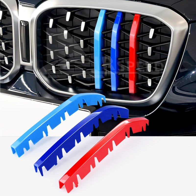 

For BMW X4 G02 XDrive30i 2022-2023 ABS Car Front Grill Stripes Covers Grid Stripes Trim Sticker Car Accessories