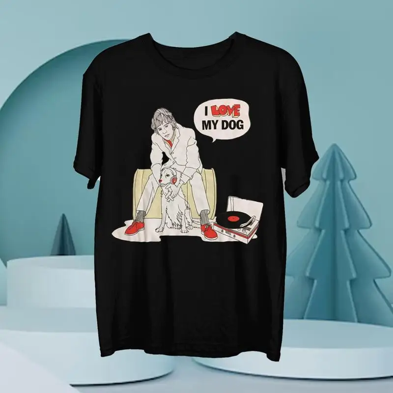 

Retro Cat Stevens I love My Dog T Shirt Classic Black Mens S 5XL CC4257