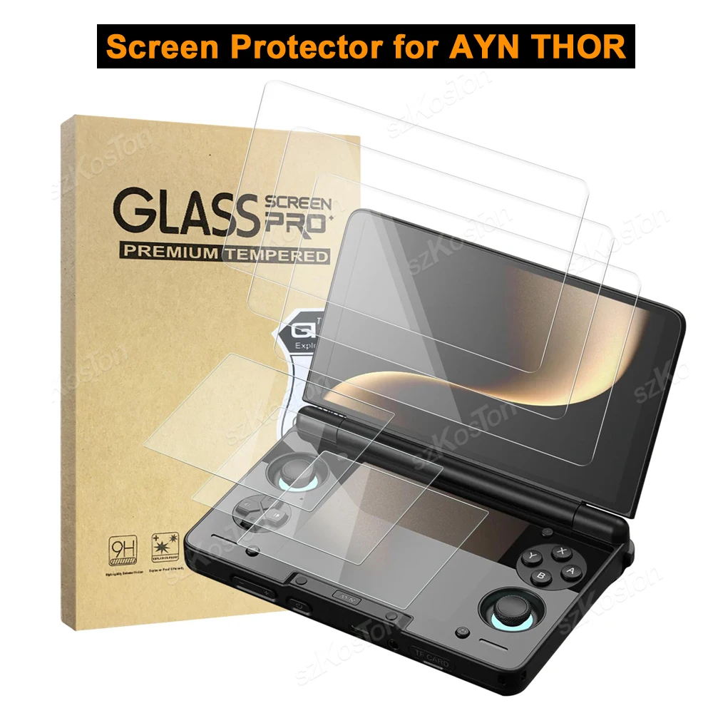 Protective Film Set for AYN THOR Dual Screen Game Consoles Anti-Scratch HD Tempered Glass Screen Protector Gaming Accessories