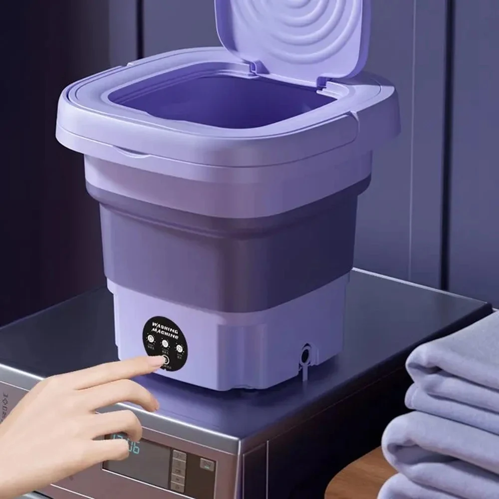 8l portátil dobrável máquina de lavar roupa mini balde de lavanderia dobrável roupas limpas profundas classificado economia de espaço de lavagem para underwea
