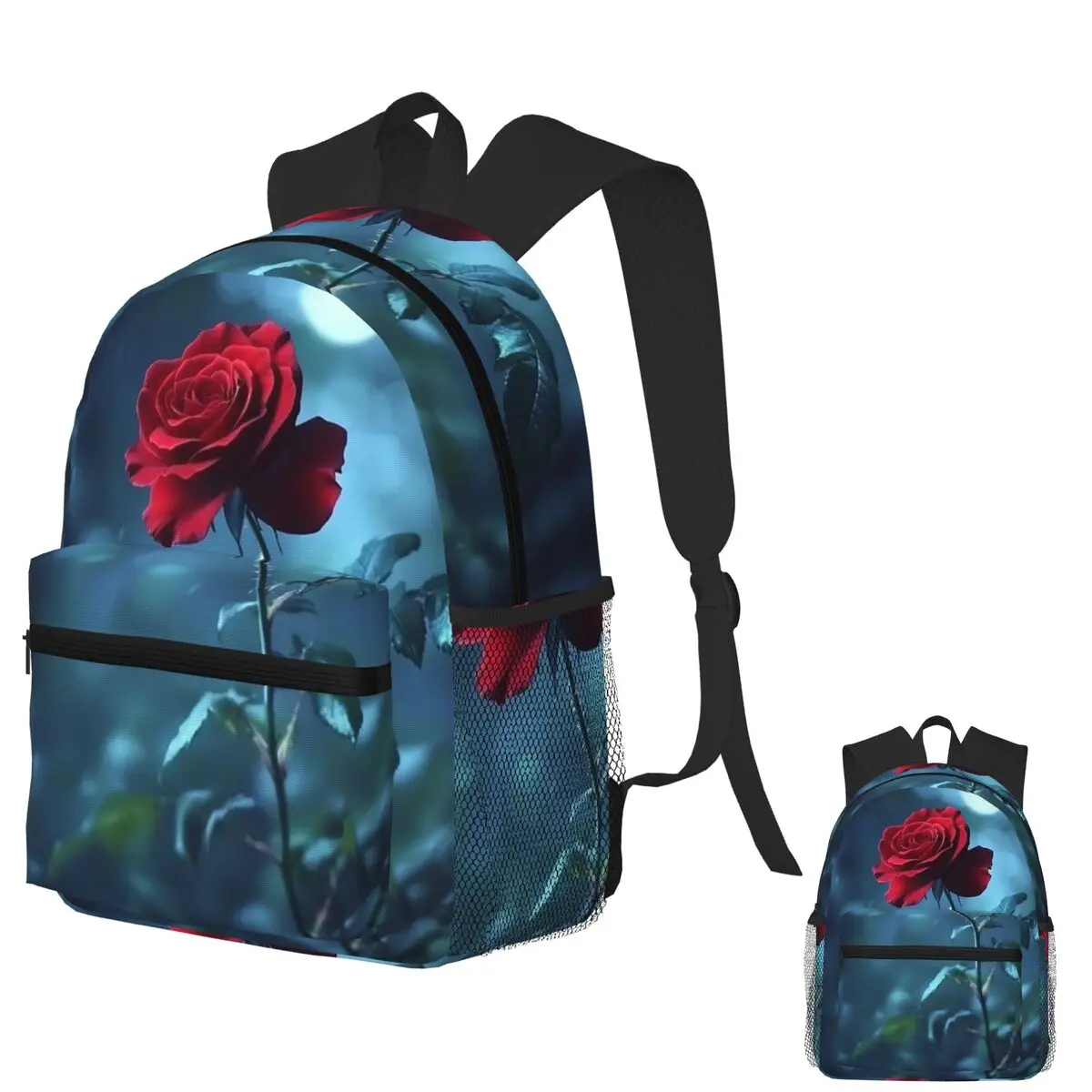 

Artistic Vintage Feline Floral Rose Art For Home Decor Student Backpack School Bag Daypack for Men Women Bookbag Shoulder Bags