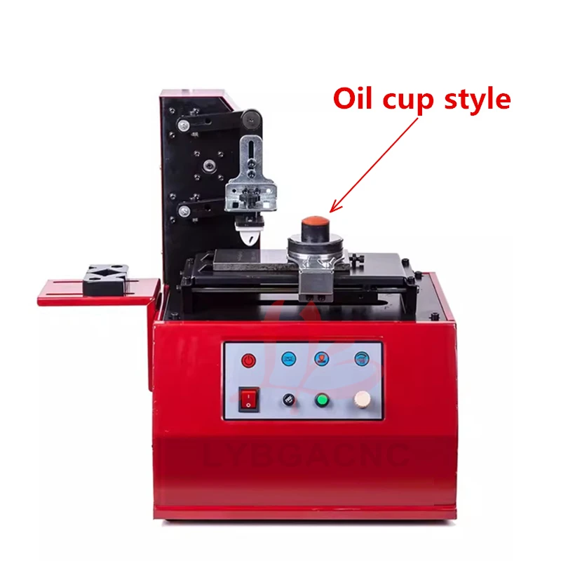 Mesin Cetak Pad Listrik Desktop LY 380 untuk Transfer Tinta Bulat, Daya 100W, Tipe Wadah Minyak Opsional atau Tipe Scraper