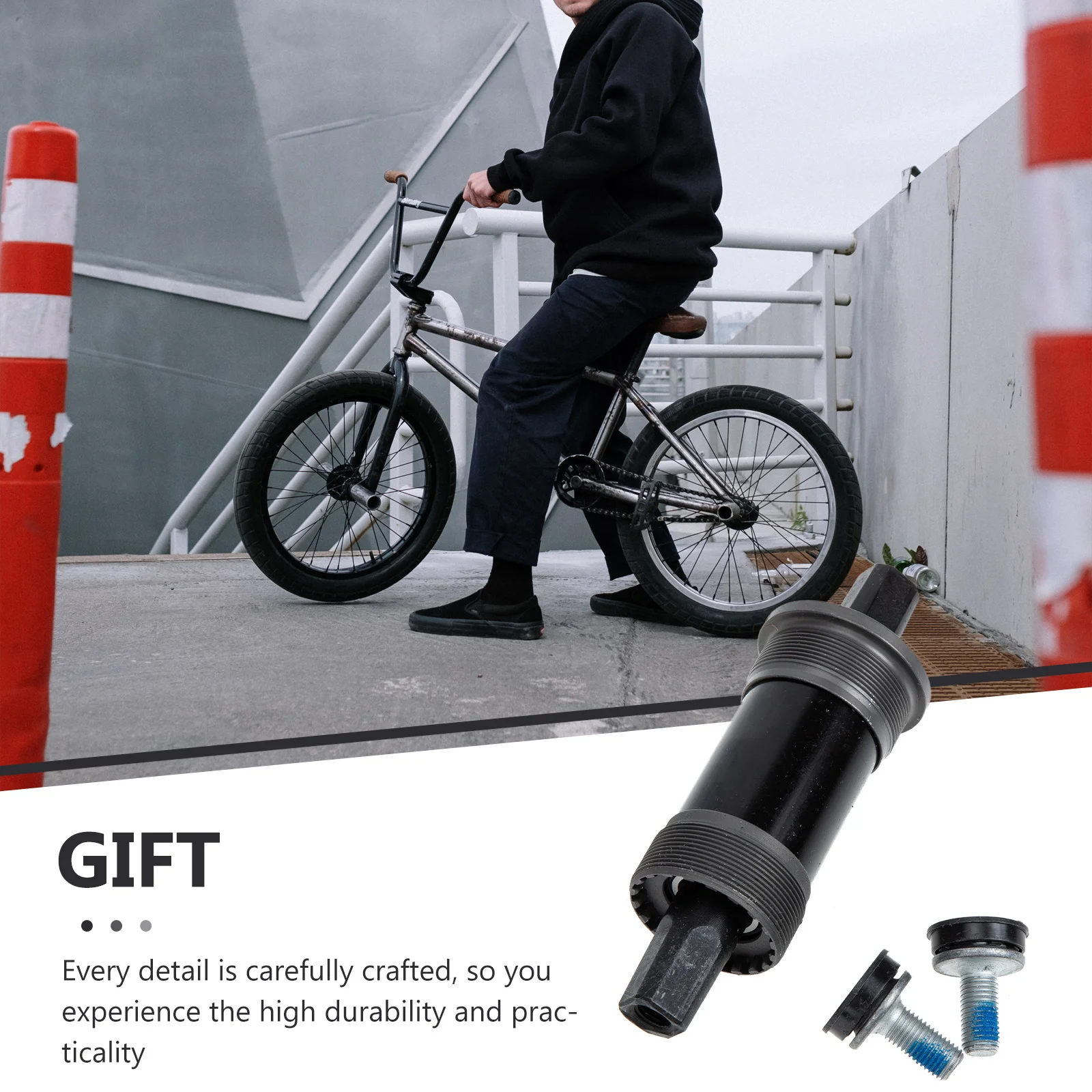 

Square Hole Central Shaft Bearing Thread Bottom Bracket for Mountain Bike Black Crankset Durable Carbon Steel Shell Waterproof