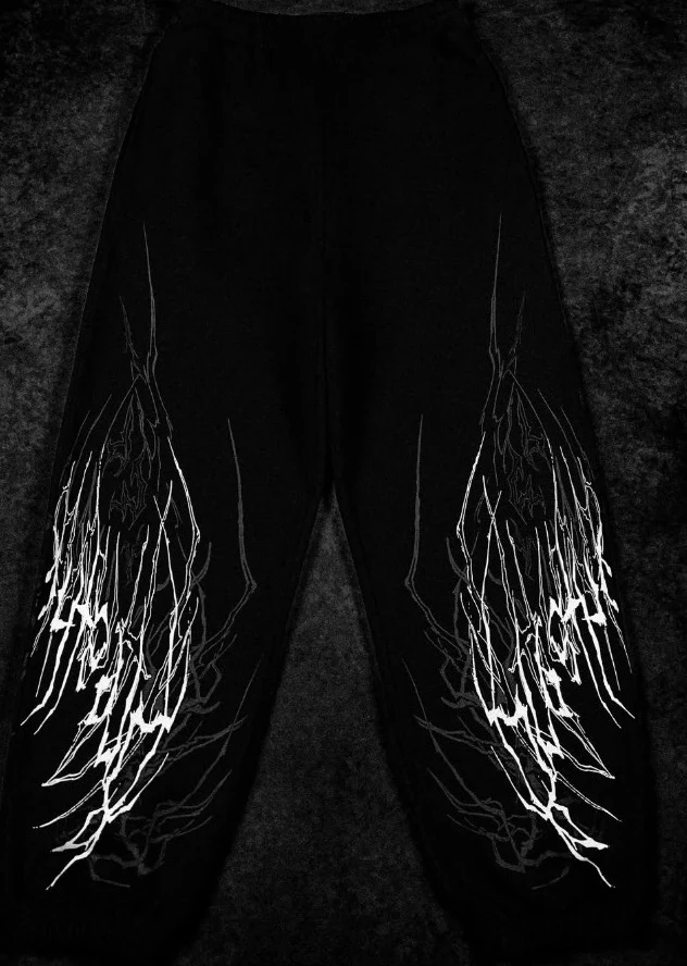 Hot Selling New Men's Street Running Pants Black Abstract Pattern Sports Pants Urban Style Casual Pants 2026 Winter Pants