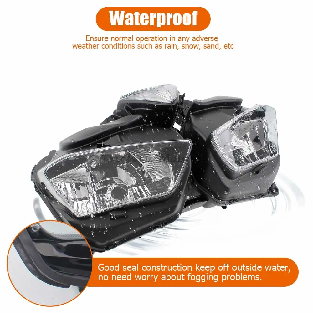 Motorcycle black accessory headlight assembly shell suitable for Yamaha YZF-R25 YZF R25 YZF-R3 2013 2014 2015 2016 2017 2018