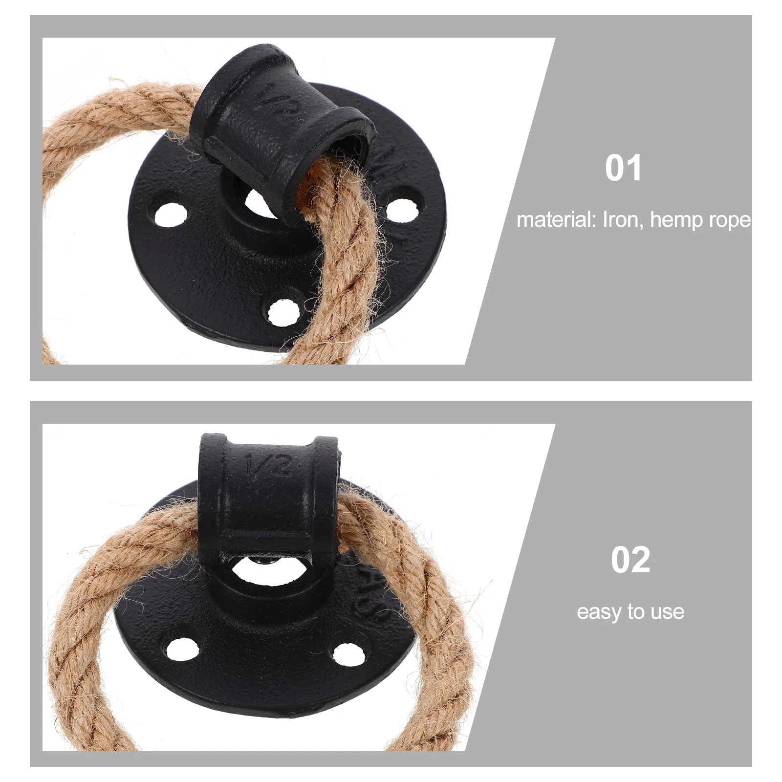 

Retro Iron Hemp Rope Drawer Pull Handle Cabinet Knob Door Handle Durable Easy Install Black niture Decoration Vintage Barn