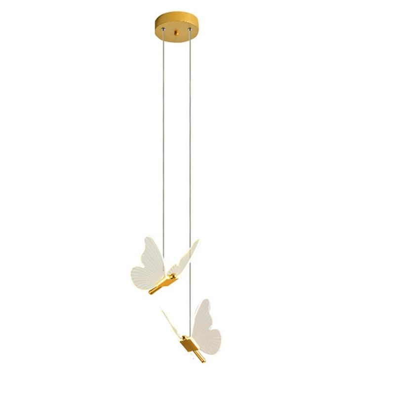 Butterfly LED Pendant Lights Nordic Golden Bedside Chandelier Lighting For Living Room Bedroom Bedside Lamp