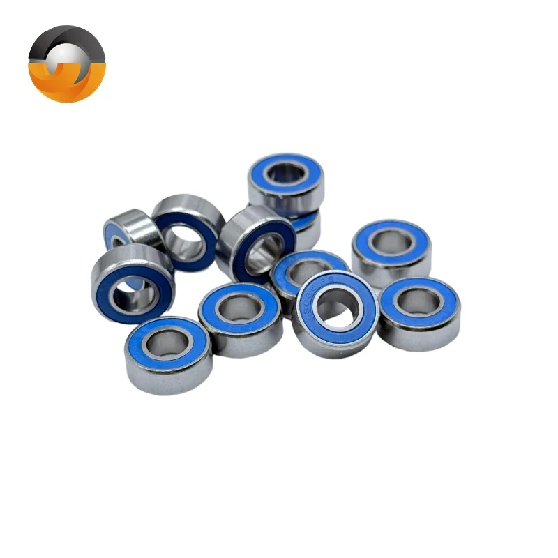 10PCS 440C Stainless Steel Deep Groove Ball Bearing S686RS 6x13x5mm ABEC-7 SMR686 RS-Double Sided Blue Rubber Cover, Dust-proof