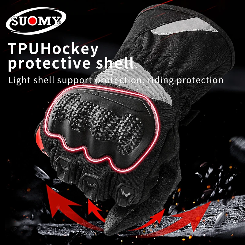 Suomy Winter Warm Motorcycle Gloves Windproof Waterproof Lady Pink Motorbike Riding Gloves Women Purple Motocross Guantes M-XXL