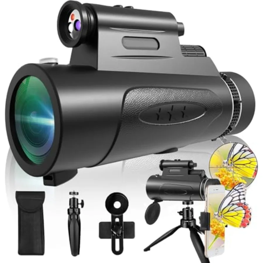 

Монокулярный телескоп HD 80x100 с подсветкой для взрослых, мощный ручной монокуляр для охоты, наблюдения за птицами и астрономии, черный