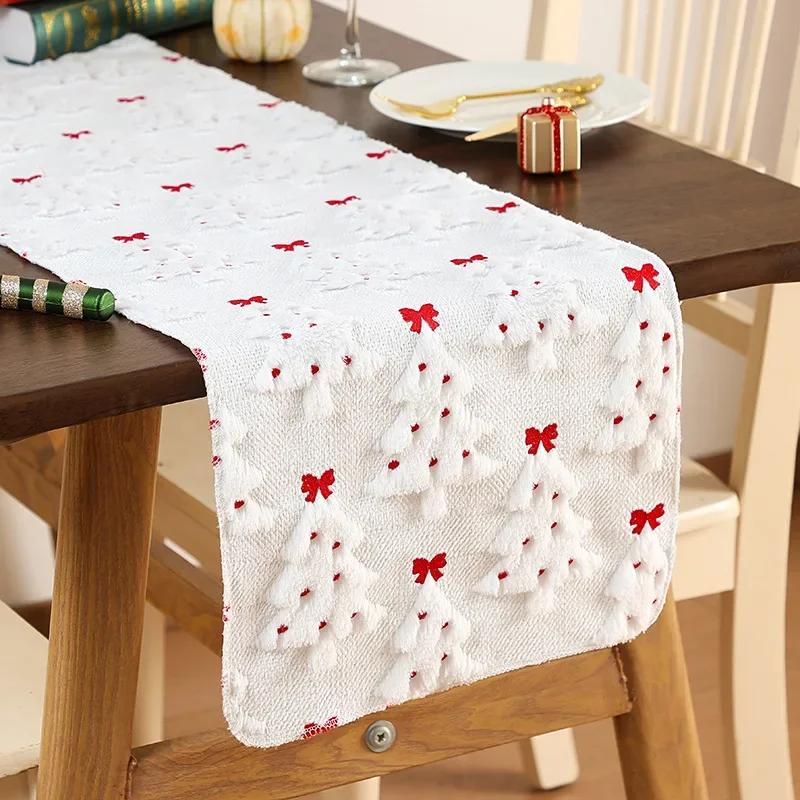 1pcs Christma Tree Star Tables Flag Tablecloth Christmas Party Table Decoration Waterproof Oil Proof Tablecloths Table Runner